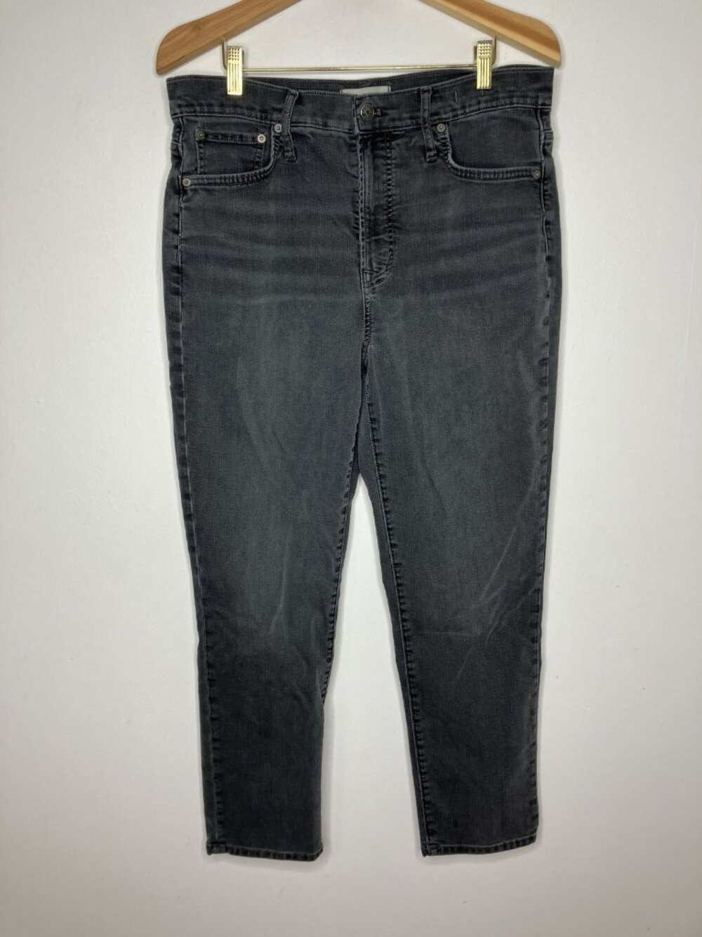 Madewell The Perfect Vintage Jean Women's Size 31 High Rise Black Wash Straight